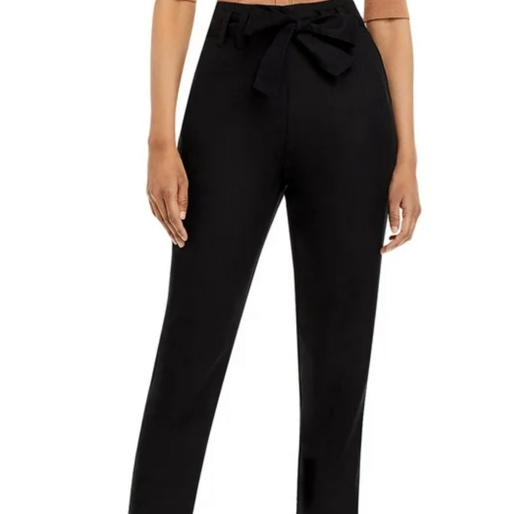 Aqua Womens Linen High Rise Ankle Straight Leg Pants
